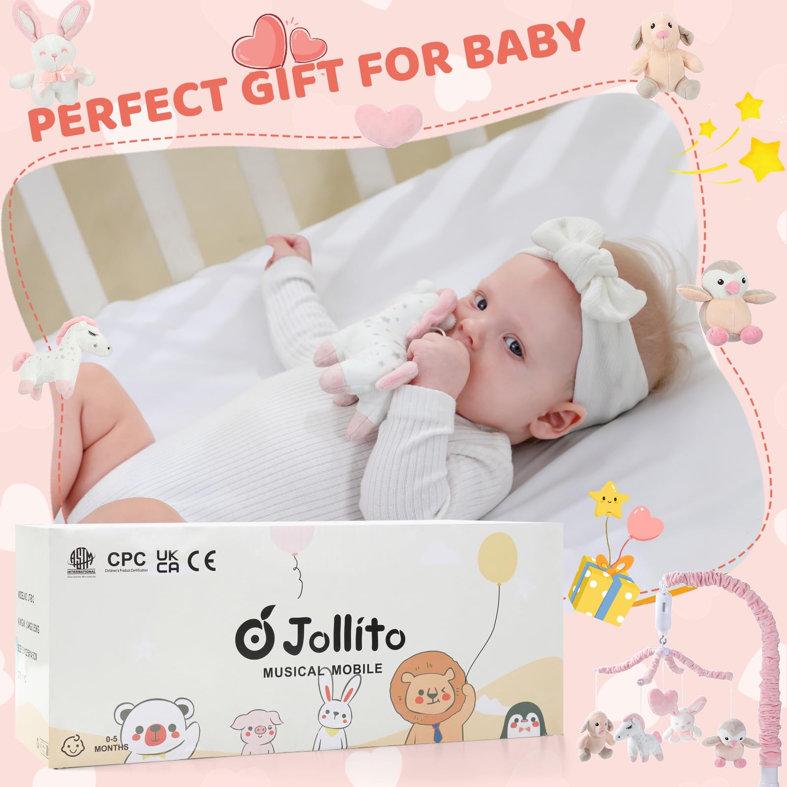 JOLLITO easy-install clamp fits most cribs for quick setup