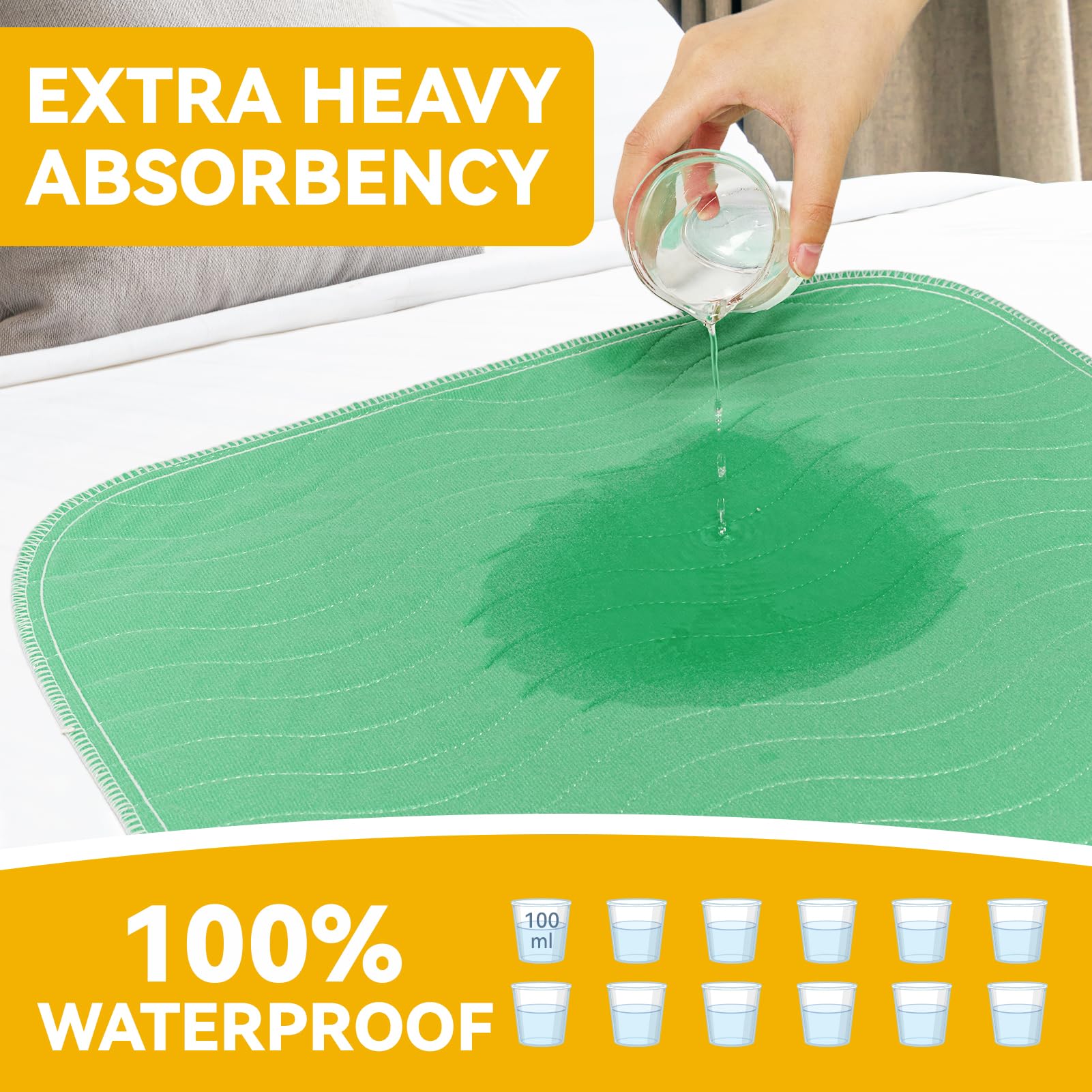 Jolly Care underpad with TPU waterproof layer keeps linens dry and protected