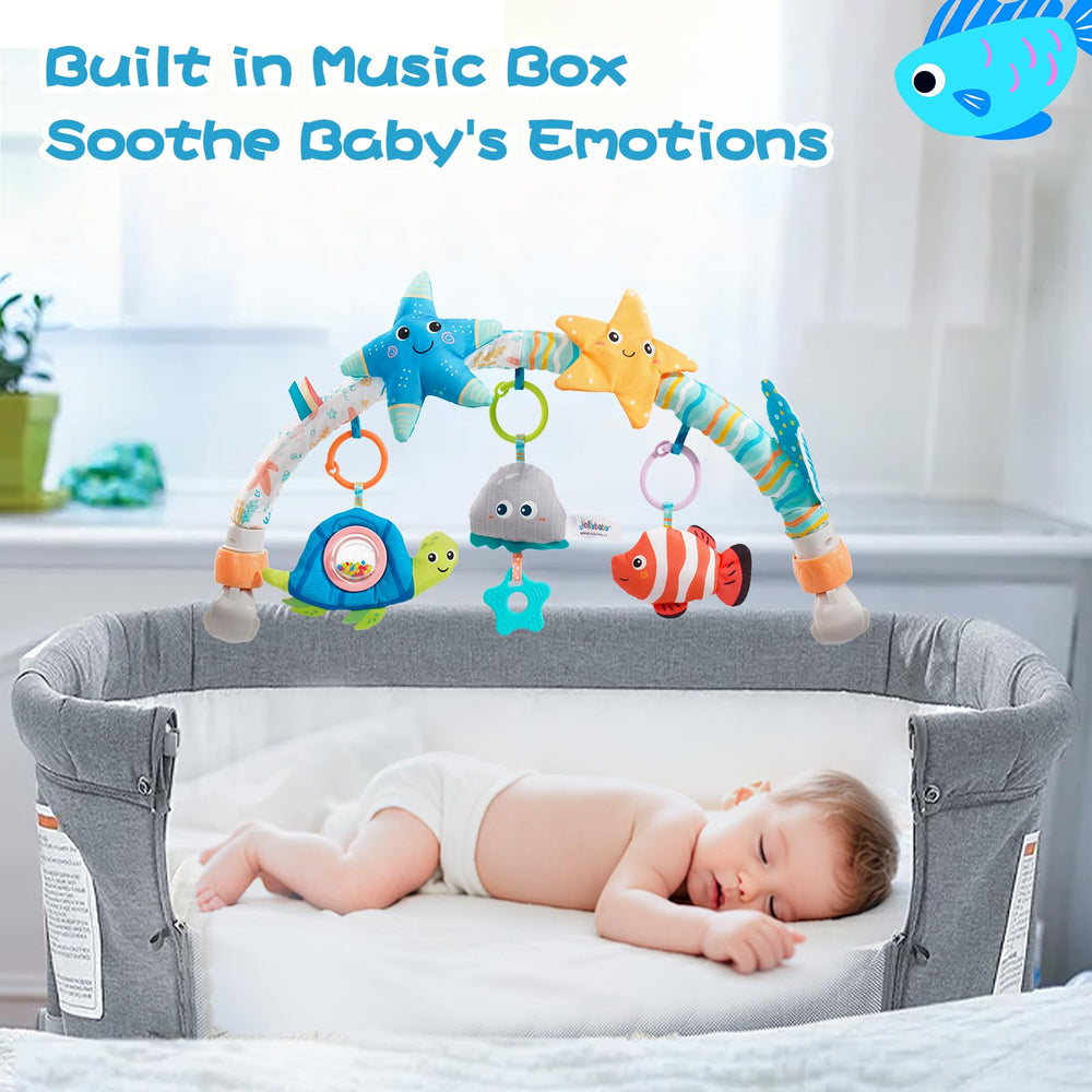 Jollybaby Starfish secure clip-on design stays in place on surfaces