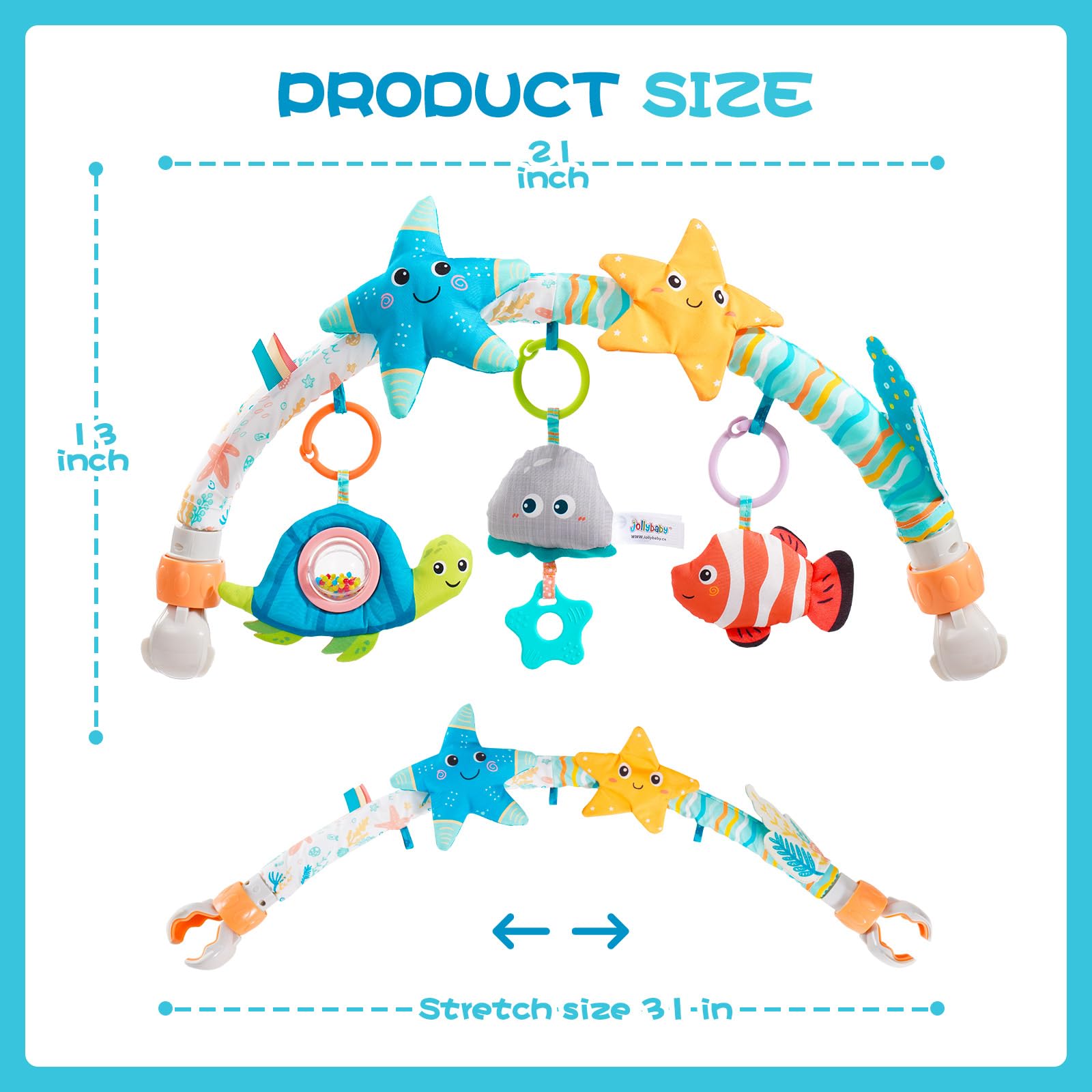 Jollybaby Starfish teether-included design for gentle gum relief