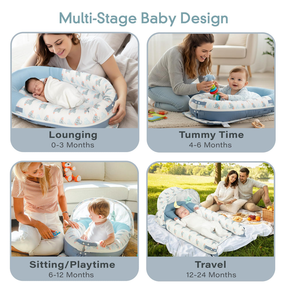 OEKO-TEX certified materials ensure baby-safe fabric on the JollyBoo lounger.