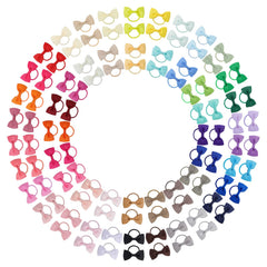Jollybows 100pc 2-inch baby hair bows in playful colors for daily wear.