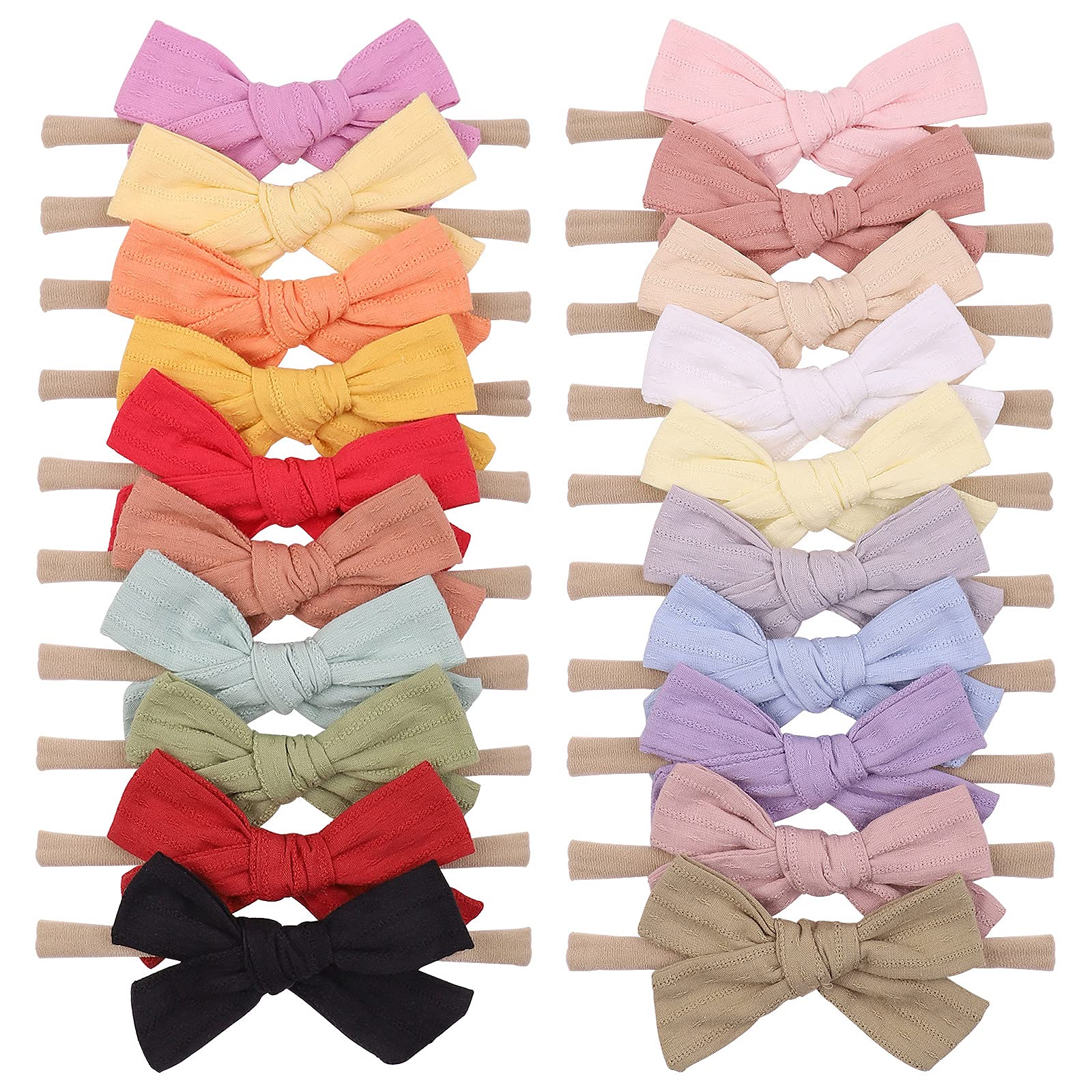 Jollybows baby bows on a cotton soft headband for gentle everyday wear.