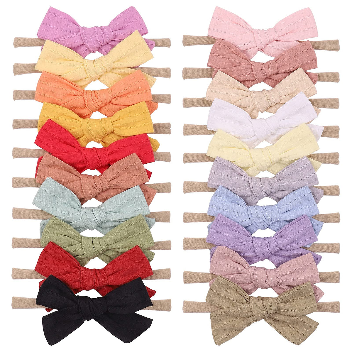 Jollybows baby bows on a cotton soft headband for gentle everyday wear.