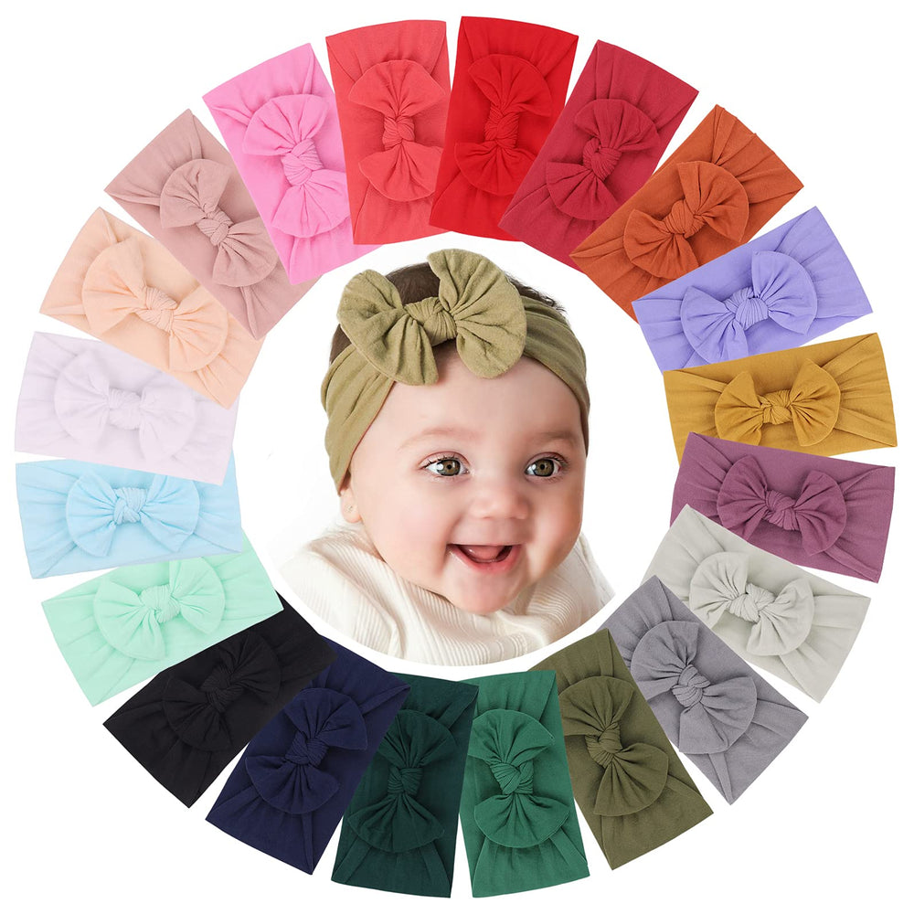 Jollybows nylon baby headband—elastic comfort without leaving marks.