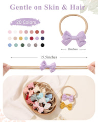 Jollybows mini linen bow 2-inch; adds cute detail to newborn outfits