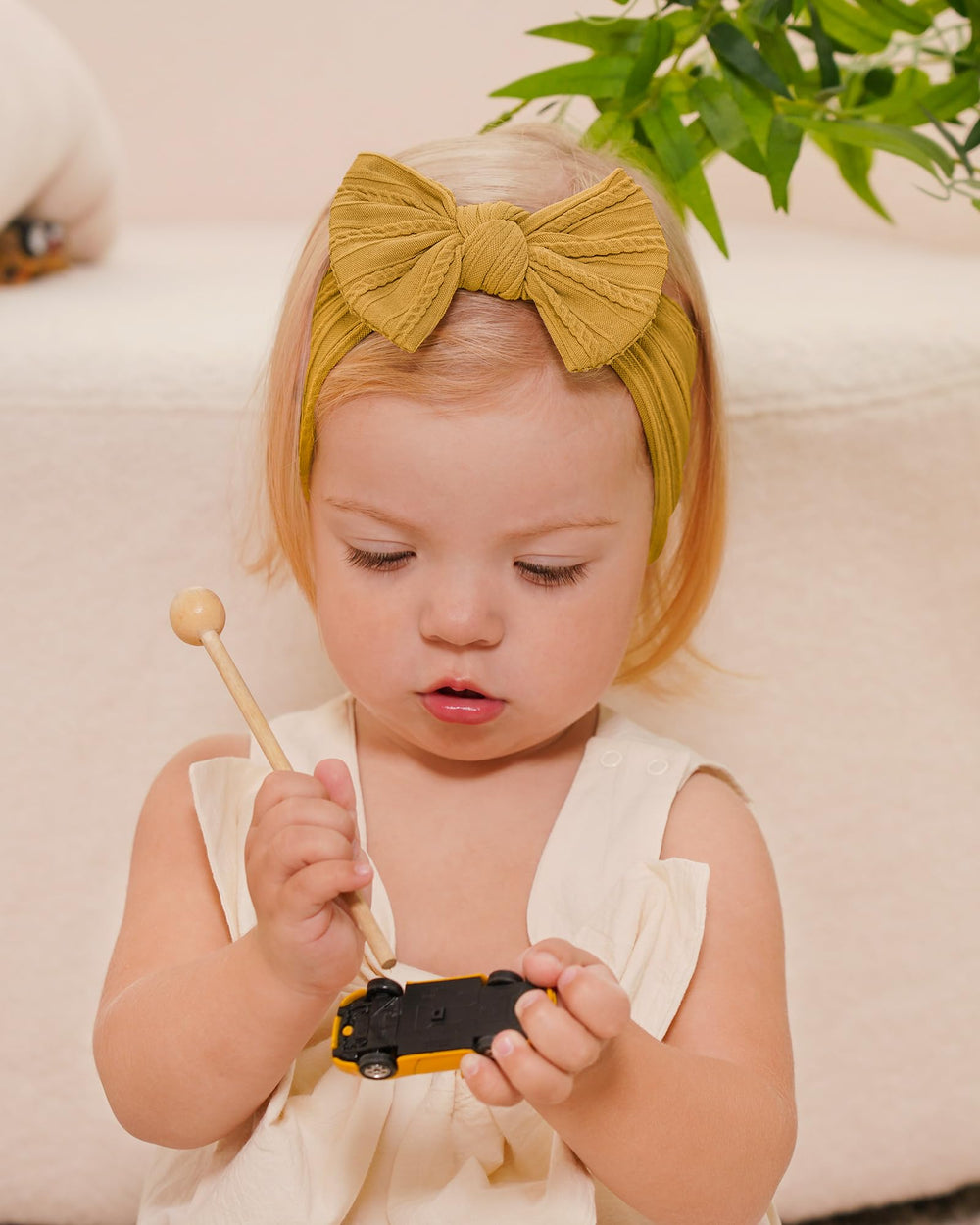 Jollybows olive nylon headband with durable elasticity for daily use