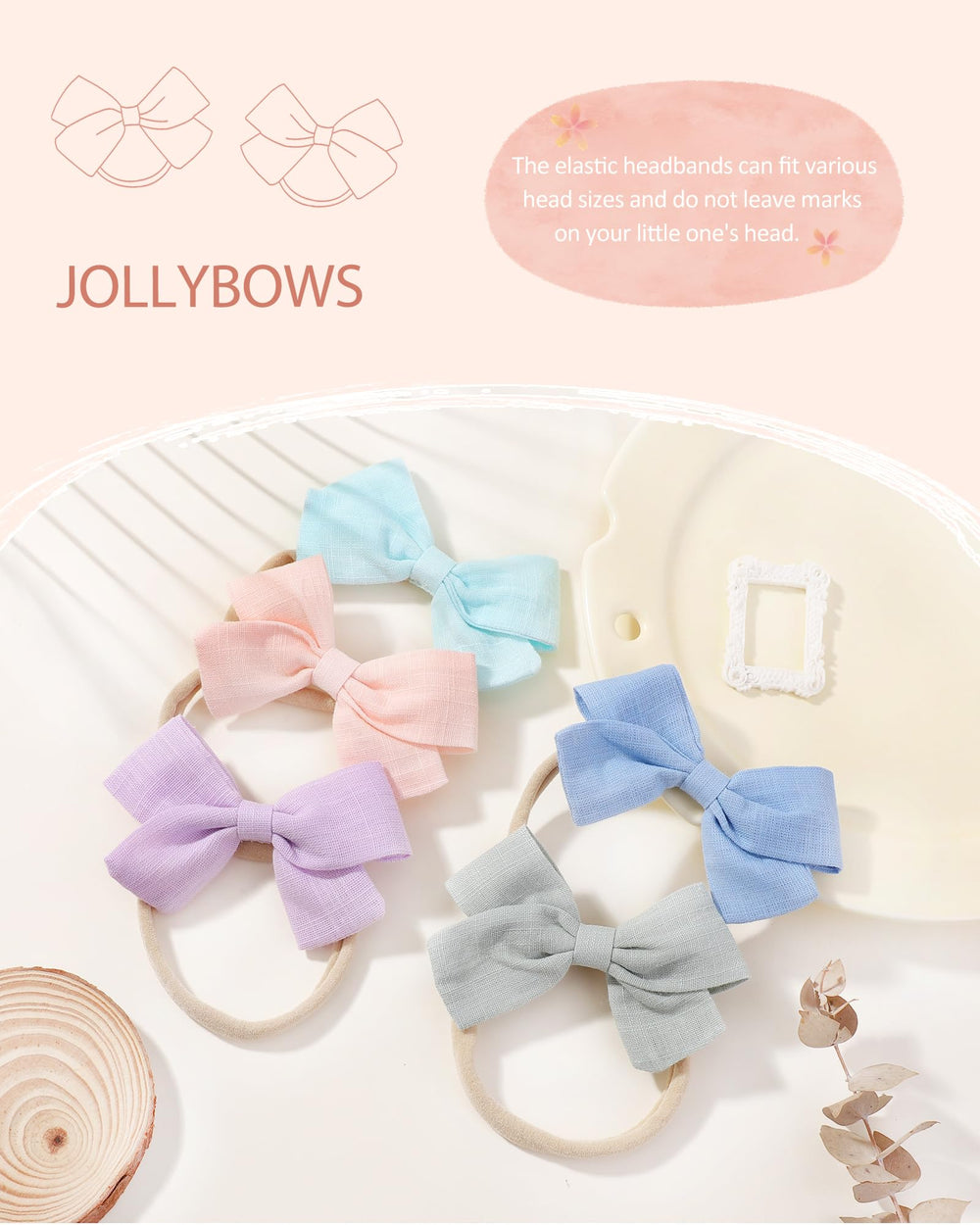 Jollybows newborn friendly bows for daily wear