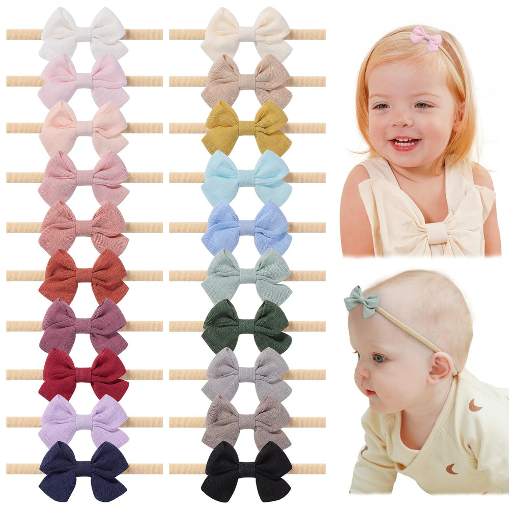 Jollybows soft nylon headband for gentle, secure wear without marks on baby skin