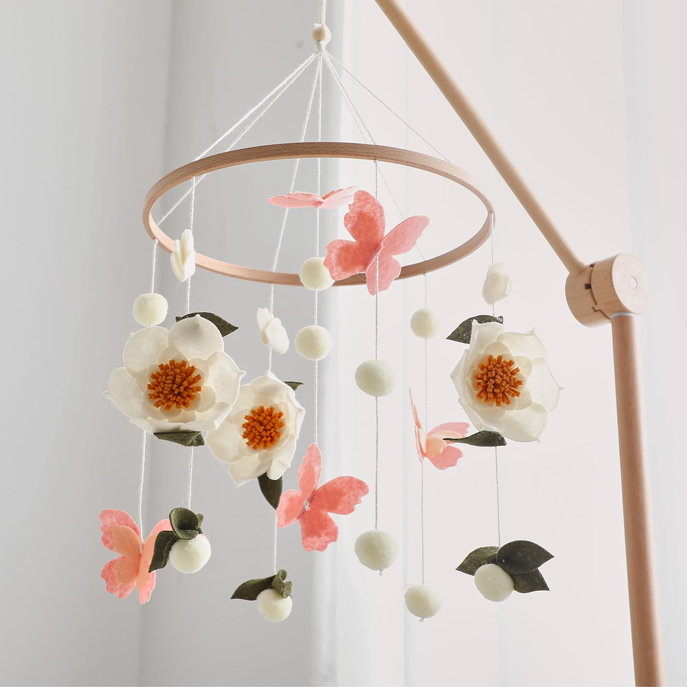 JolyRolyPal crib mobile butterfly detail highlighting nature-inspired decor and gentle motion.
