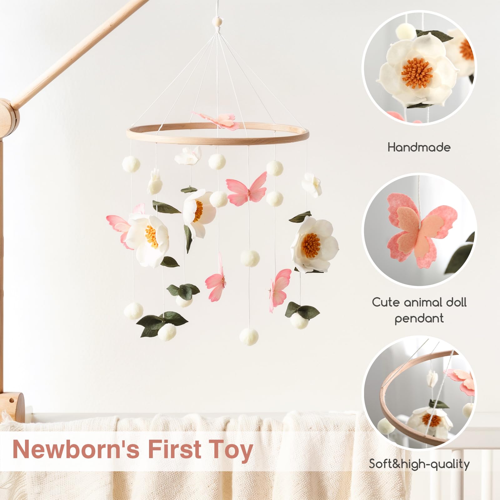 JolyRolyPal wooden frame provides a sturdy, safe nursery focal point.