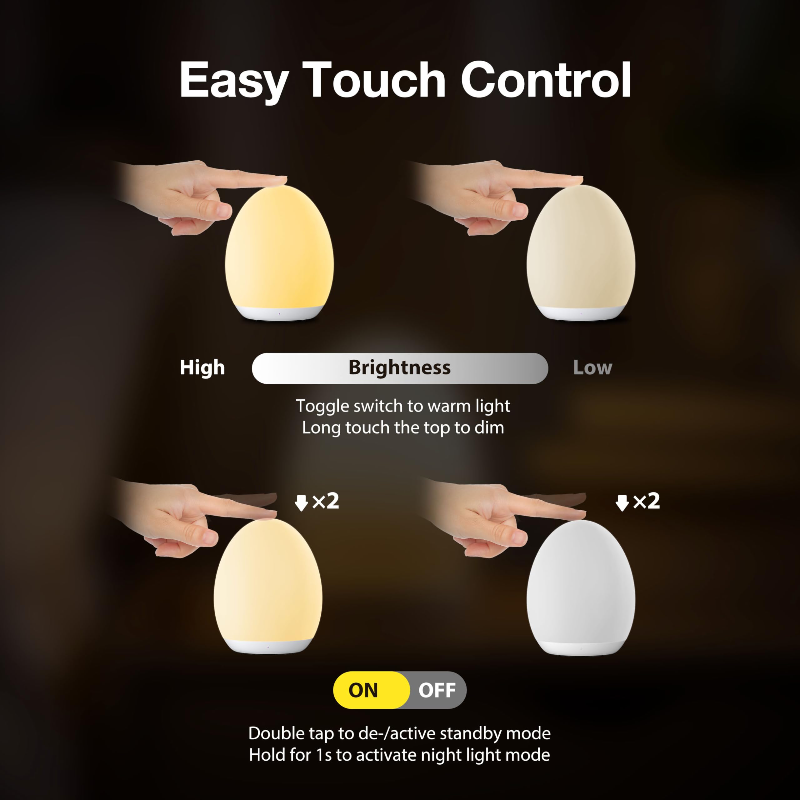 JolyWell 1-hour timer saves energy while keeping dim light during nighttime routines.