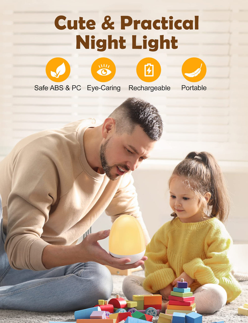 JolyWell baby night light IP65-rated safety for damp conditions