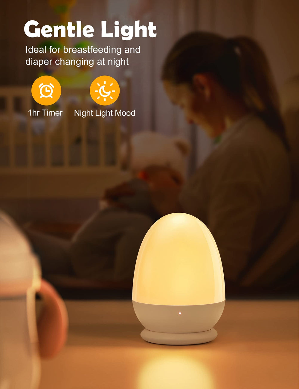 JolyWell baby night light ready for outdoor use with silicone handle