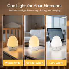 JolyWell egg light serves as a soft reading beacon at bedtime.