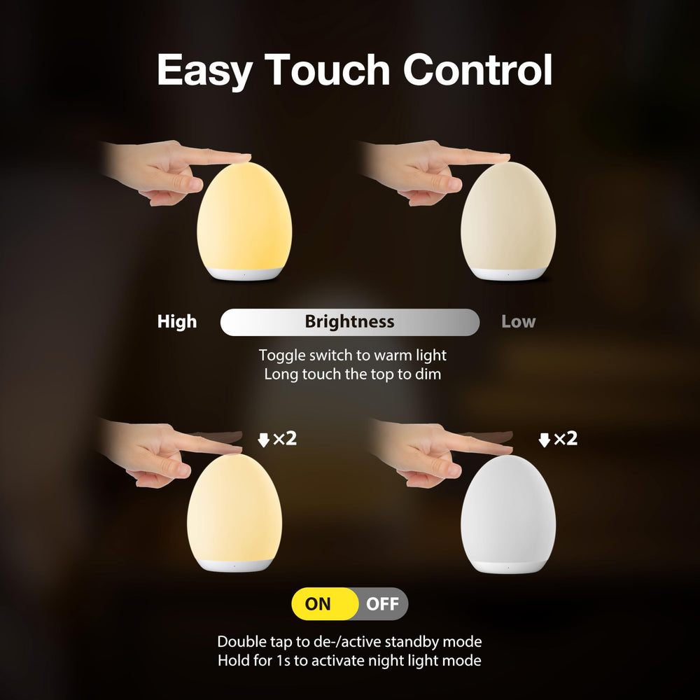JolyWell rechargeable egg night light fits compact nursery spaces