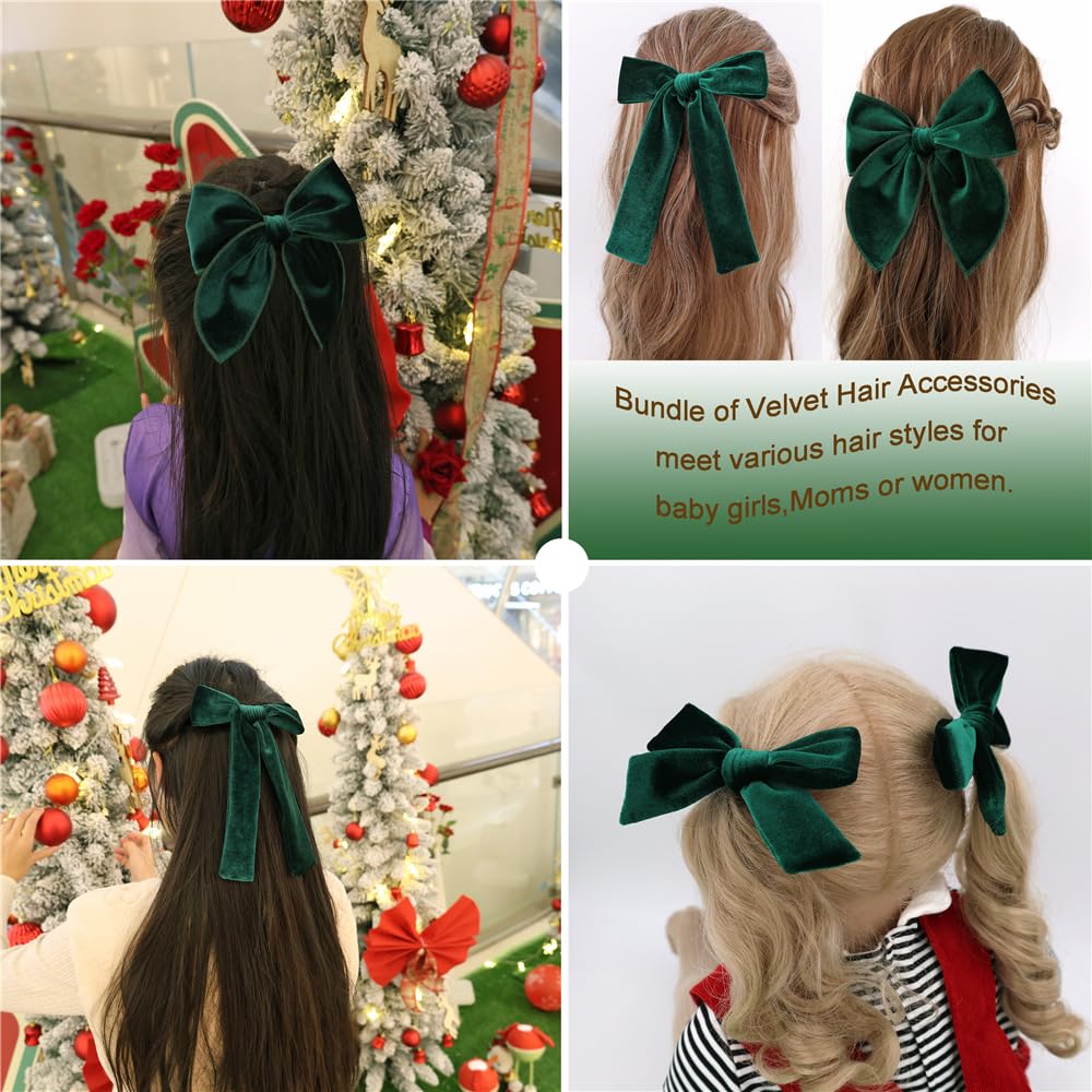 Jomila velvet Fable bow clip adds a bold festive look