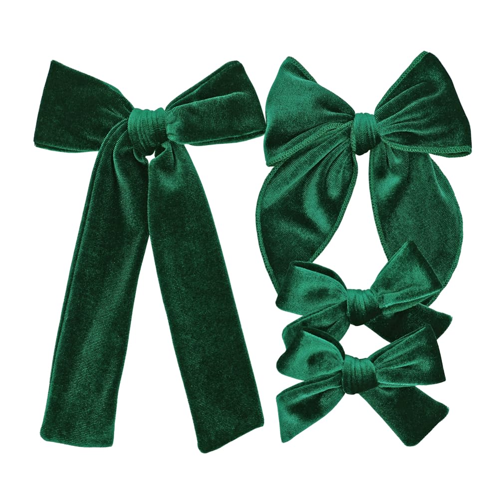 Jomila Christmas velvet long-tail bow clip for secure daily styling