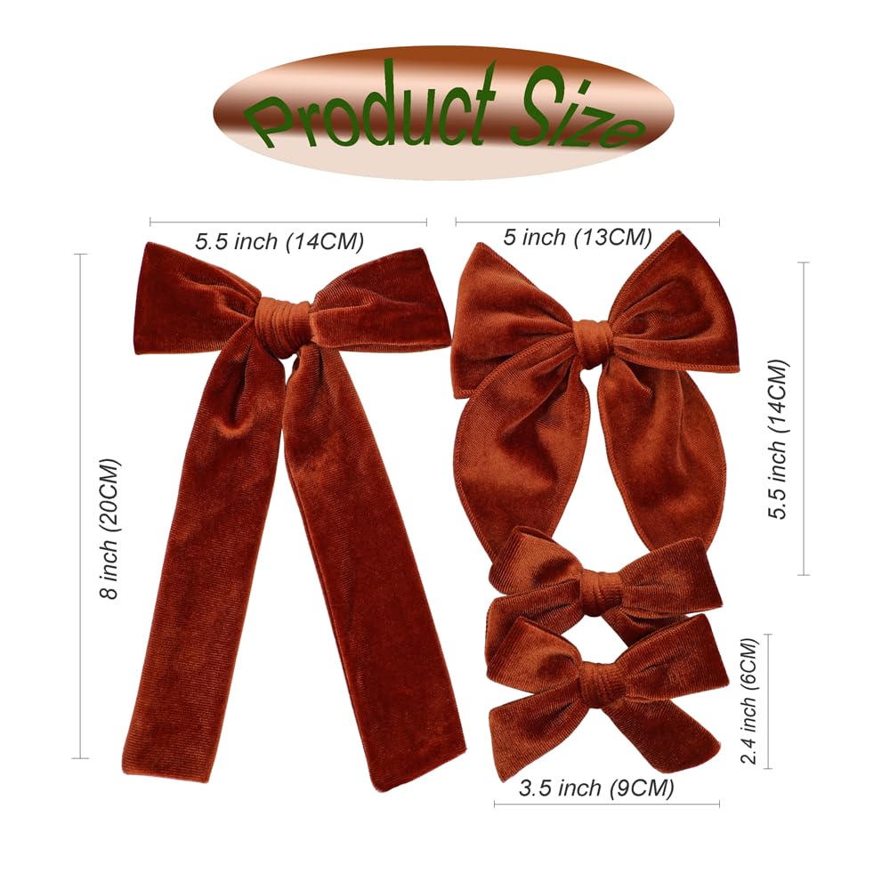 Jomila copper velvet knot bow clip suits versatile hairstyles.