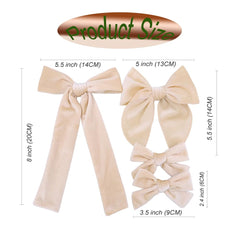 Jomila knot velvet bow clip for pig tails keeps hair neat with a sturdy grip