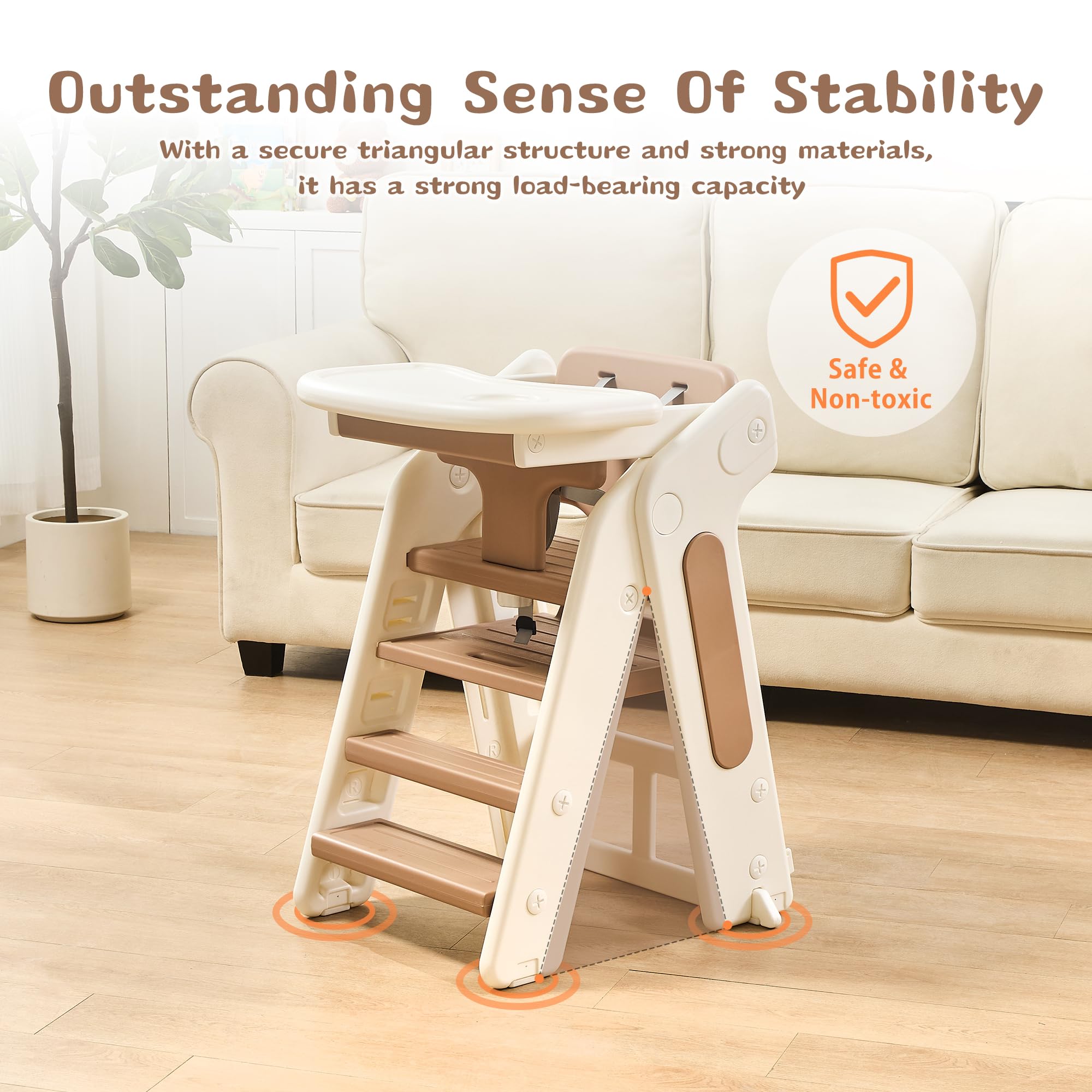 JooKiddie 2-level height option adapts to growing toddlers