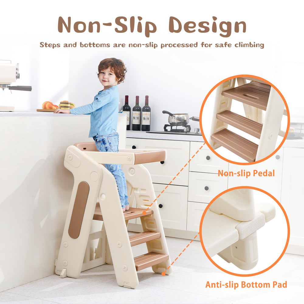 JooKiddie adjustable-height tray positions the child for comfort