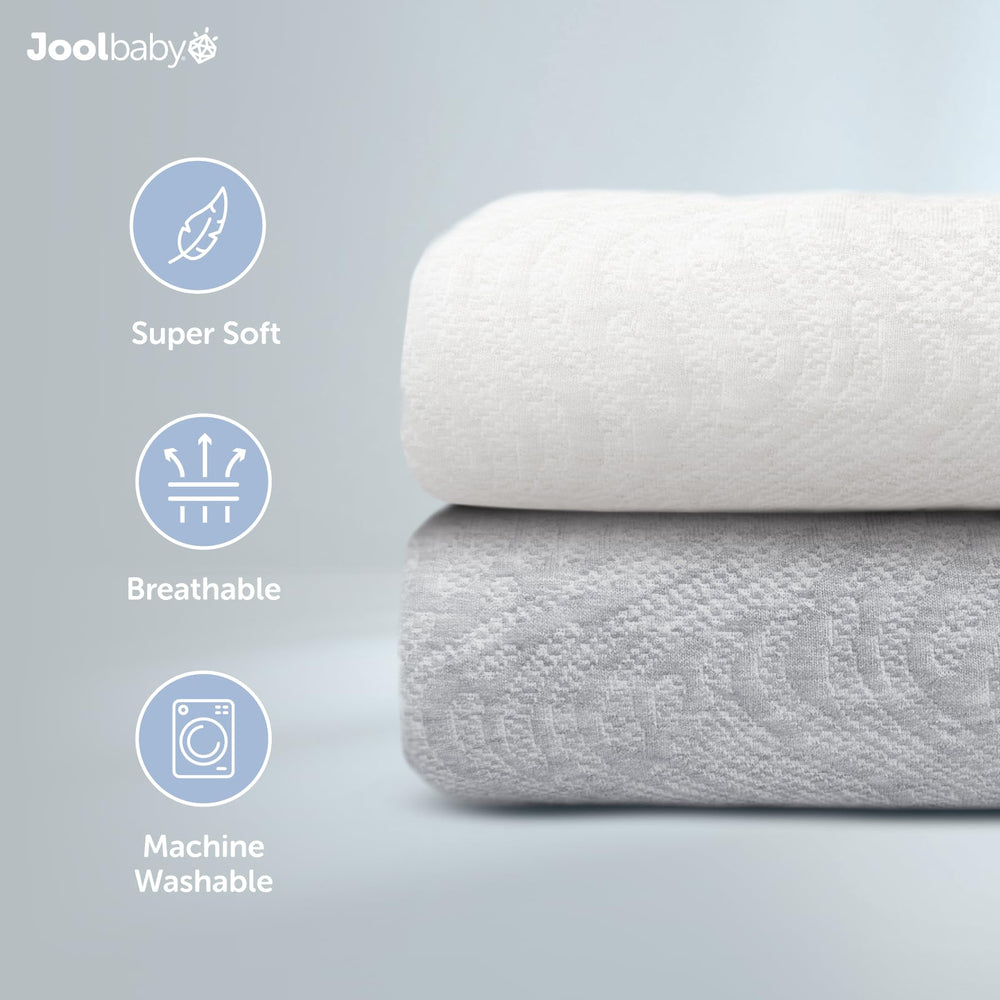 Jool Baby cover with hook-and-loop fastener for easy, drill-free securing to furniture.