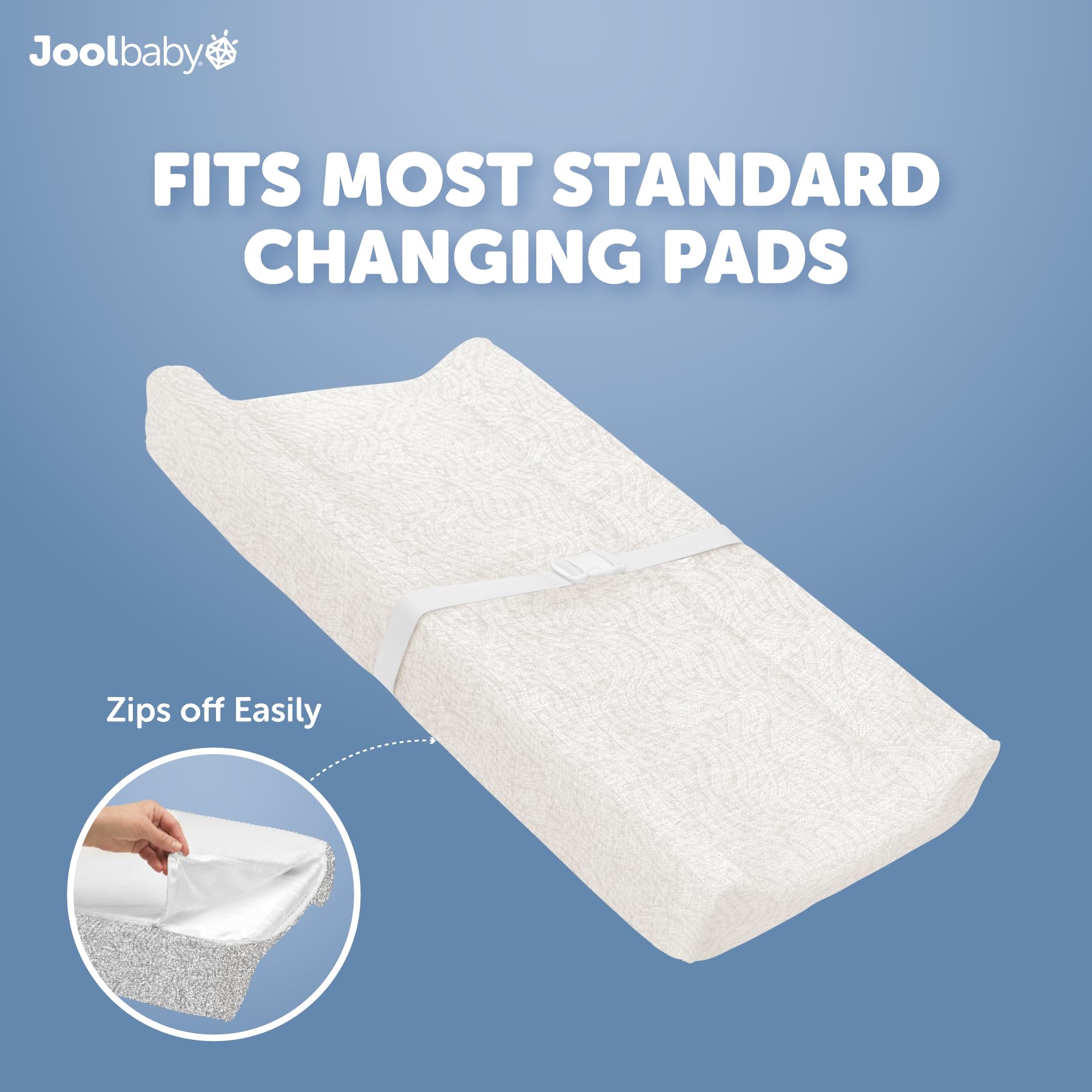 Jool Baby cover is machine washable for quick cleanup after messes.