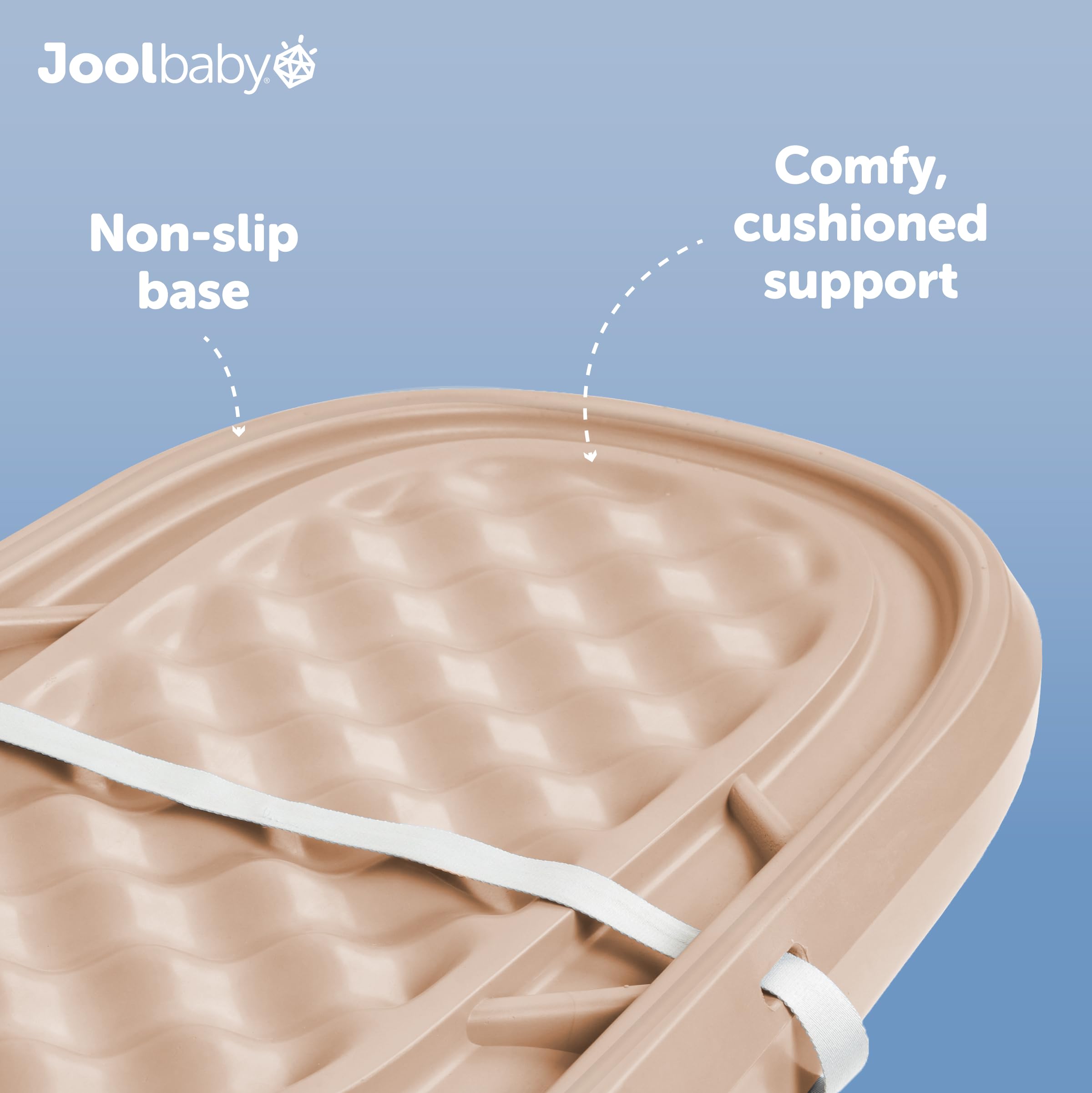 Jool Baby large peach changing pad dimensions 30.5 by 16 inches for tables.