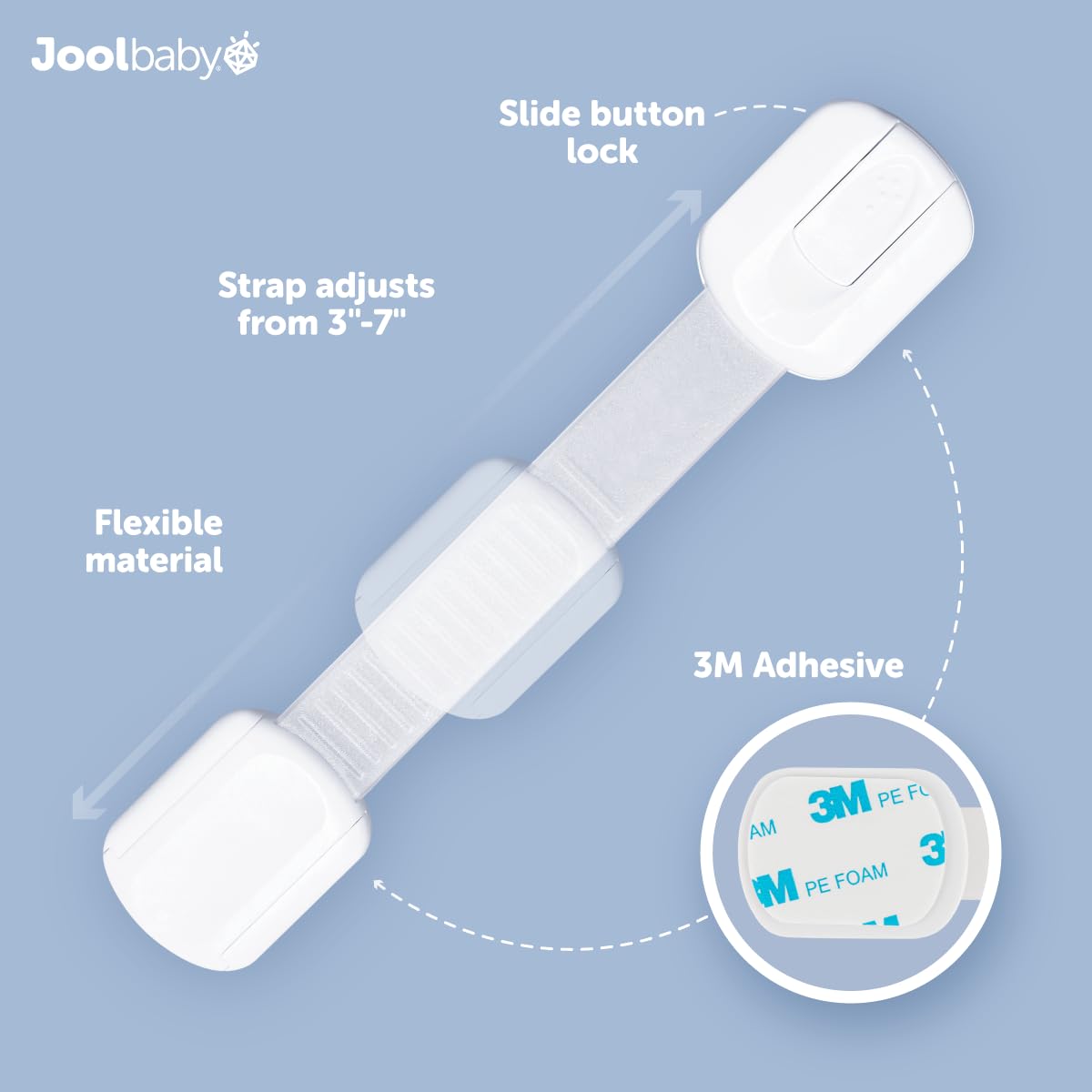 Jool Baby fridge lock helps keep contents out of reach for safer kitchens.