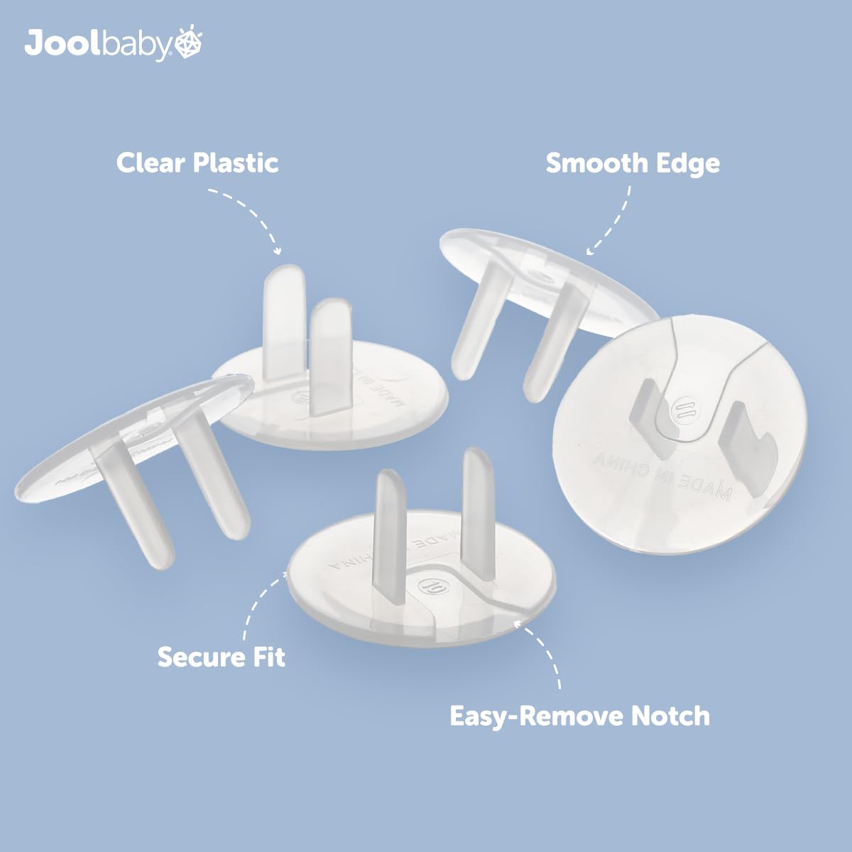 Jool Baby easy-install outlet covers fit quickly into unused outlets.