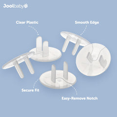 Jool Baby easy-install outlet covers fit quickly into unused outlets.