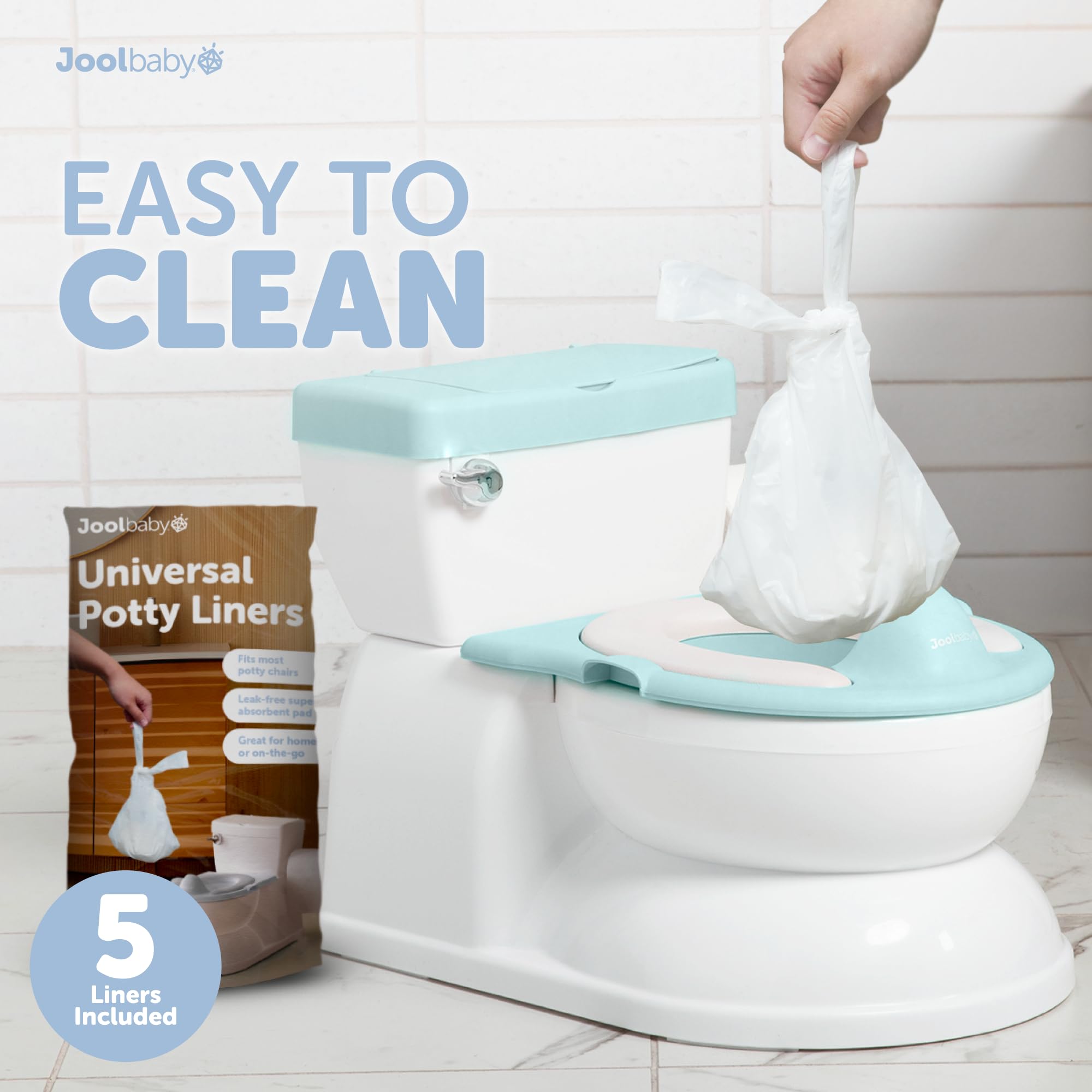 Jool Baby extendable toilet paper rod adds a realistic bathroom touch.