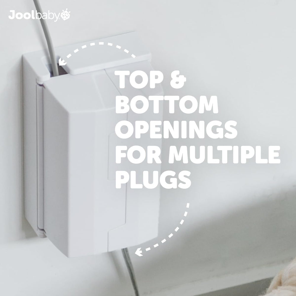 Jool Baby fits most plugs, accommodating bulkier cords neatly