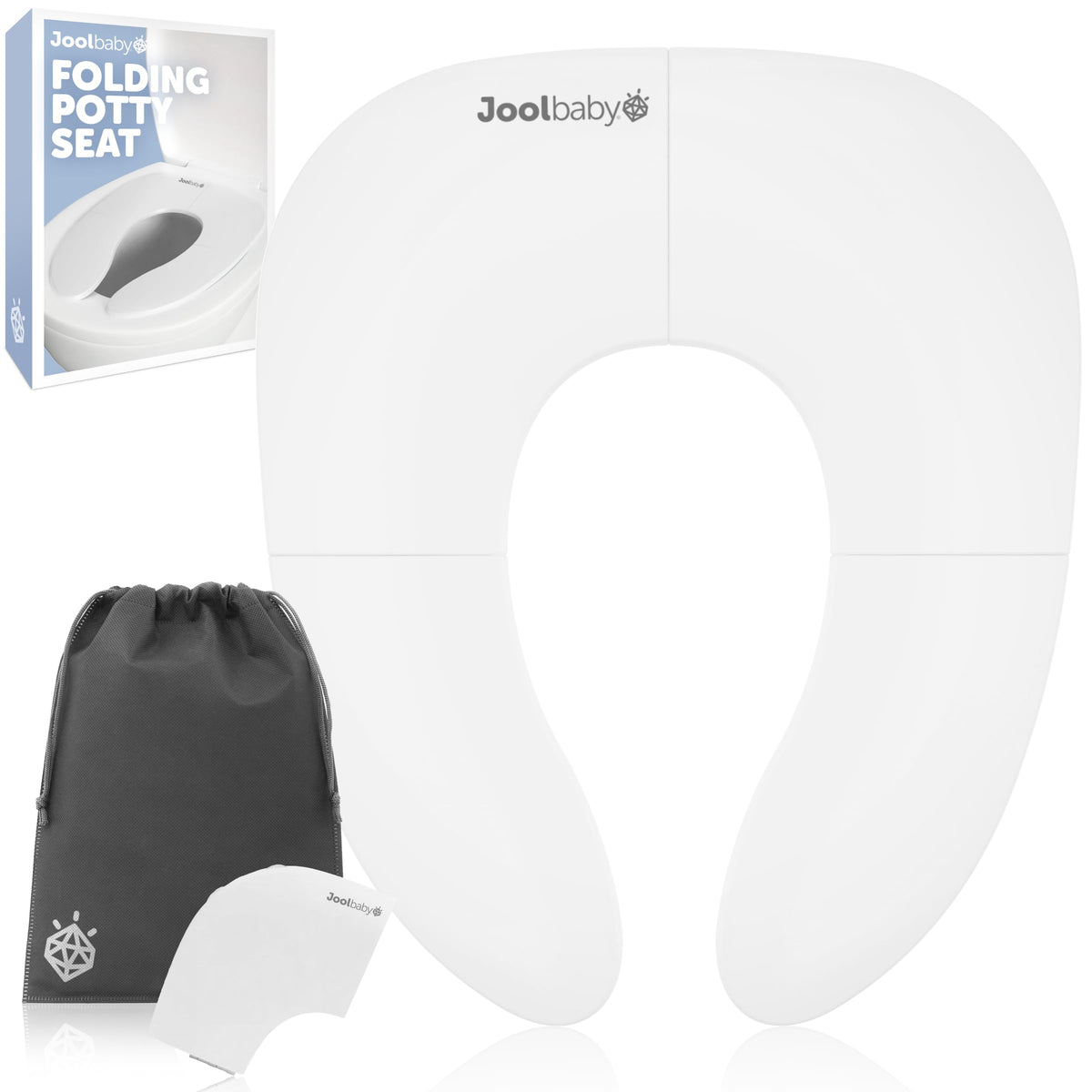 Jool Baby folding travel potty seat, compact for on-the-go bathroom trips.