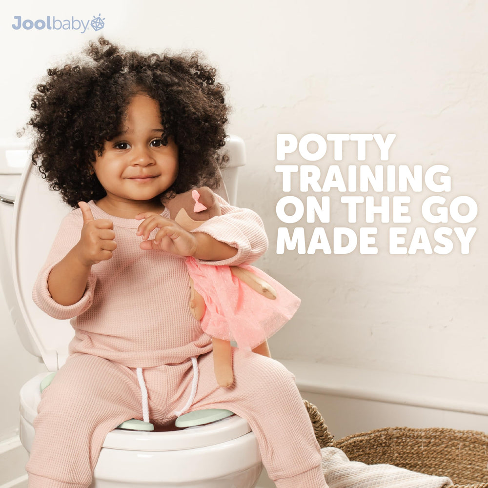Jool Baby lightweight seat folds compactly for quick packing in bags.