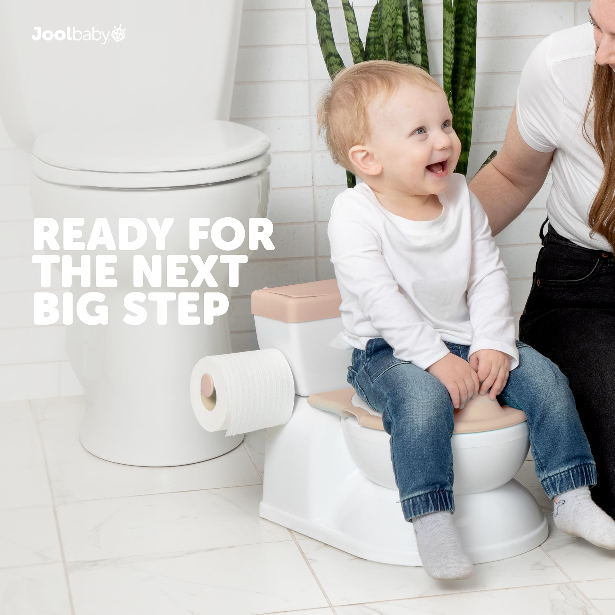 Jool Baby non-slip grips keep the potty steady.
