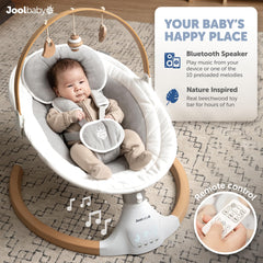 Jool Baby Nova Nature Swing is lightweight and portable for easy setup.