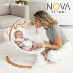 Nova Nature side-to-side motion demonstrates versatile soothing sway for newborn moments.
