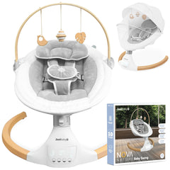 Jool Baby Nova Nature Swing with side-to-side motion for soothing newborns.