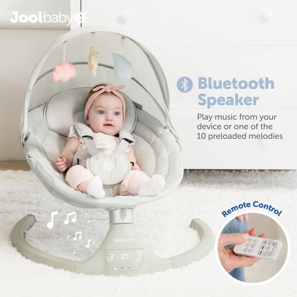 Jool Baby Nova Swing removable canopy for shade and protection.