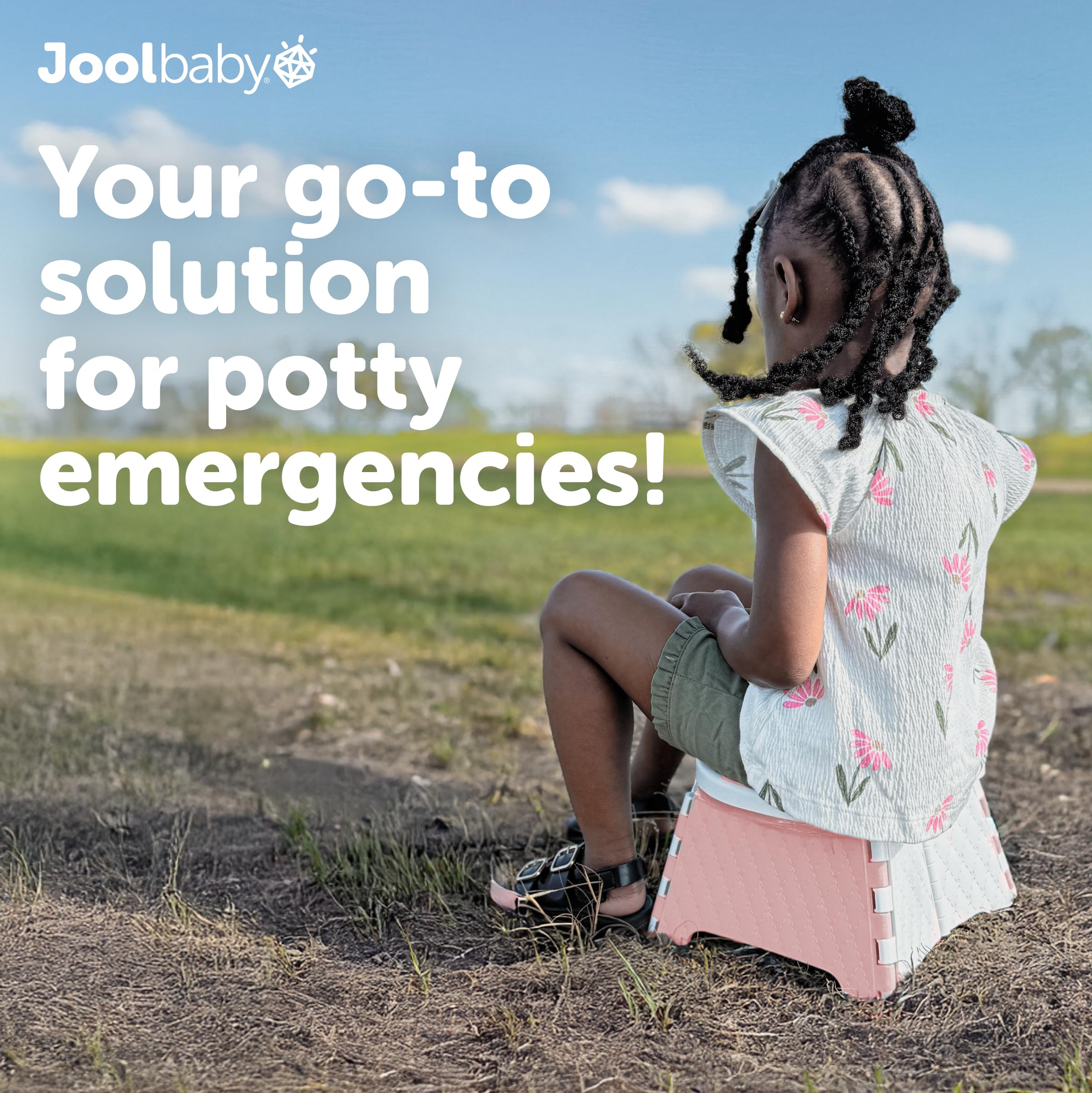 Jool Baby portable potty chair folded compact for easy storage in car or diaper bag
