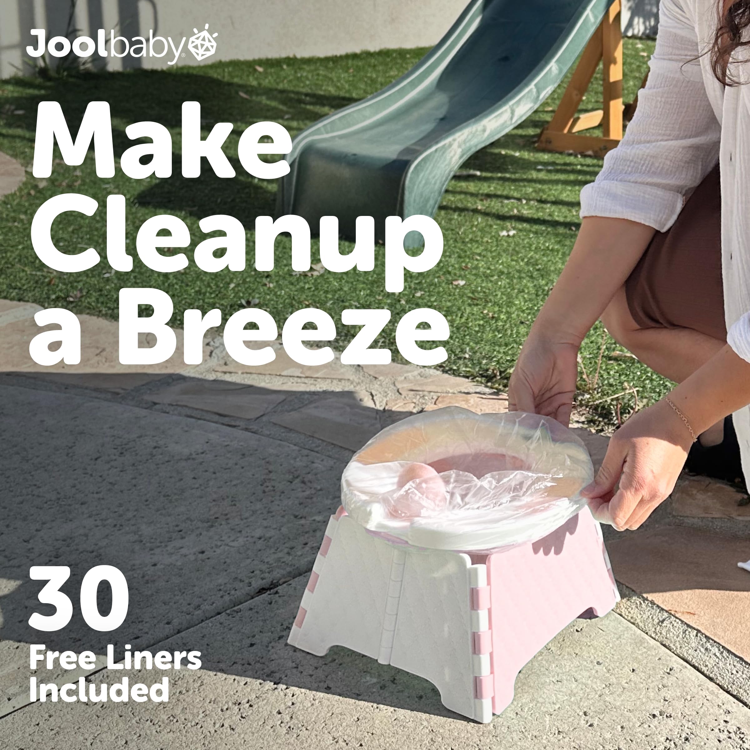 Jool Baby portable potty chair in car or park for emergencies