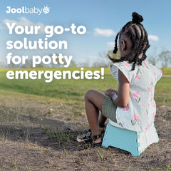 Jool Baby portable potty open for quick indoor or outdoor use.