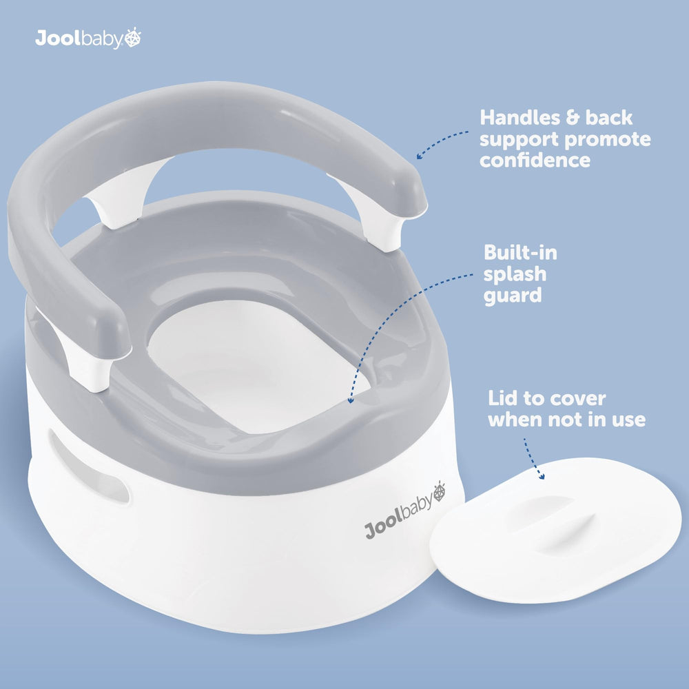 Jool Baby potty chair armrests assist with a stable seating position