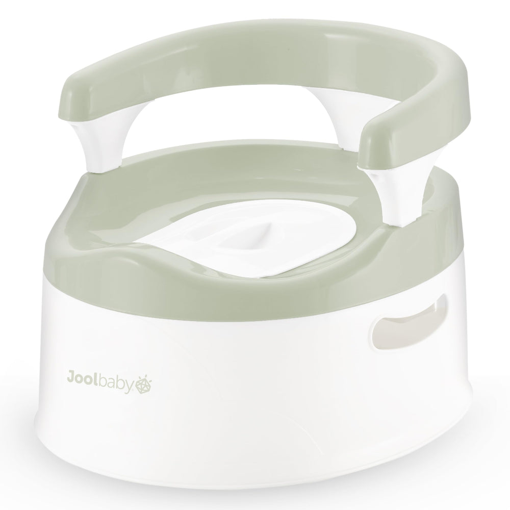 Jool Baby potty chair Sage with back support for secure toddler training.