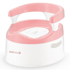 Jool Baby potty chair with pink splash guard for mess-free training.