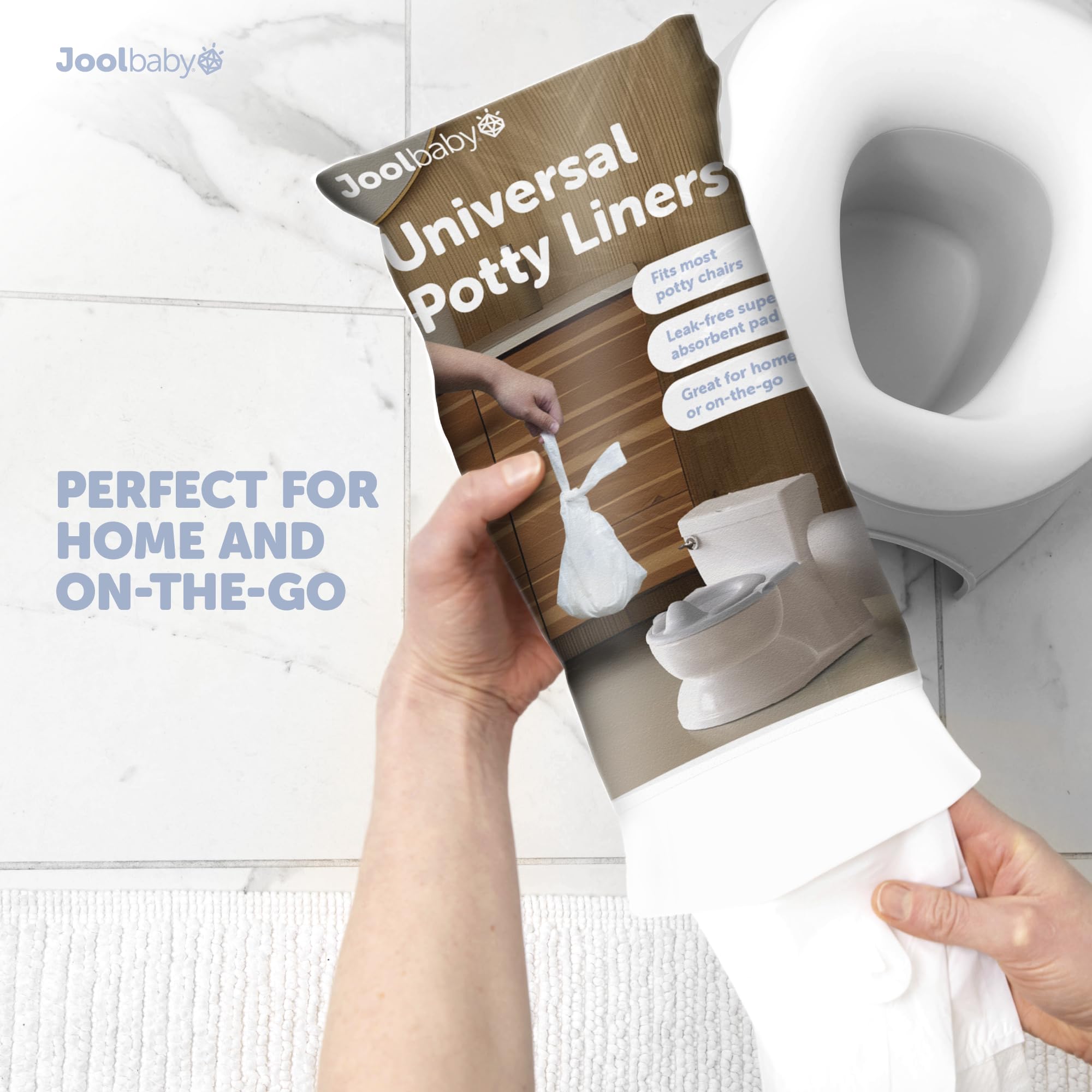 Jool Baby universal-fit liners fit most potty chairs and travel potties.