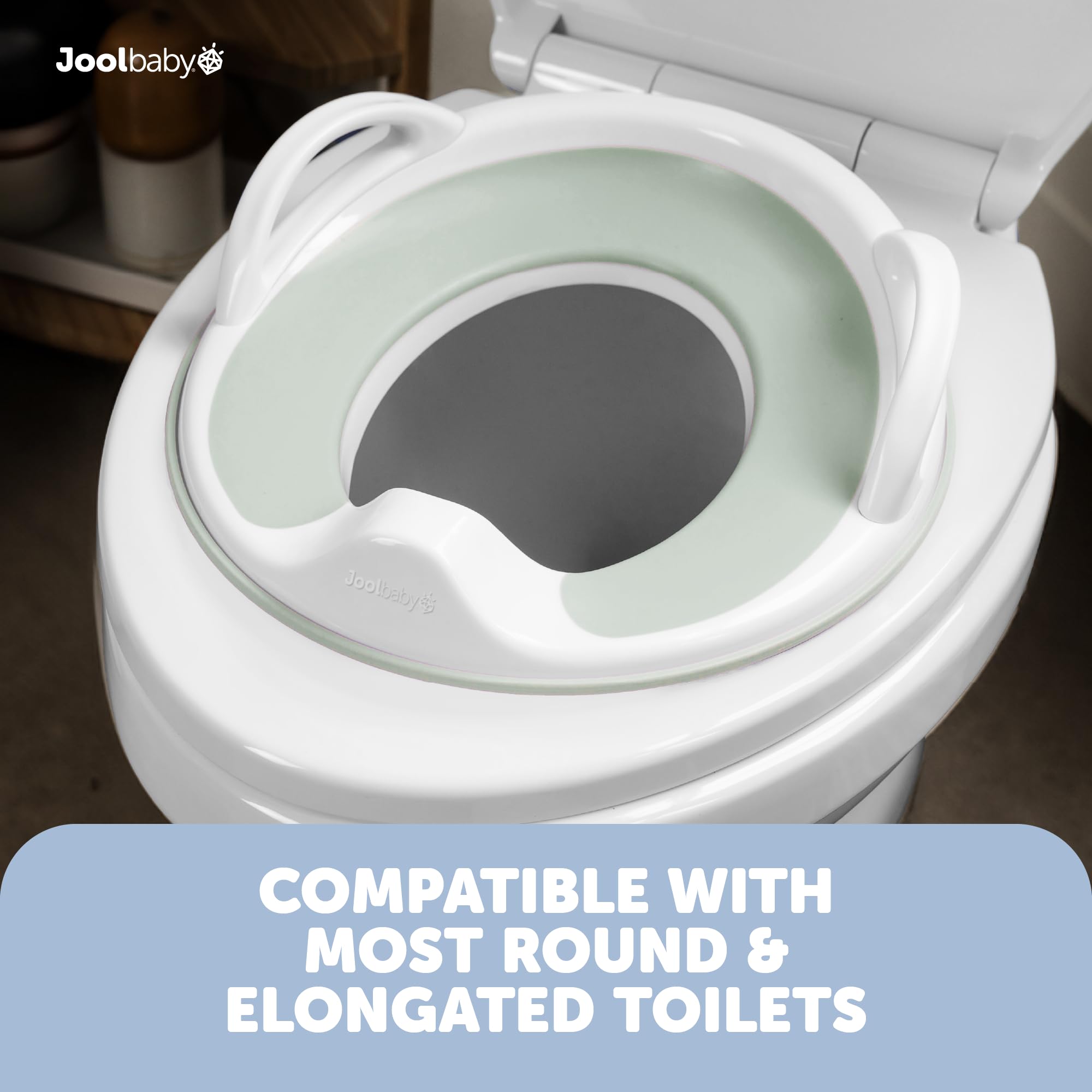 Jool Baby potty seat storage hook provides easy between-use hanging.