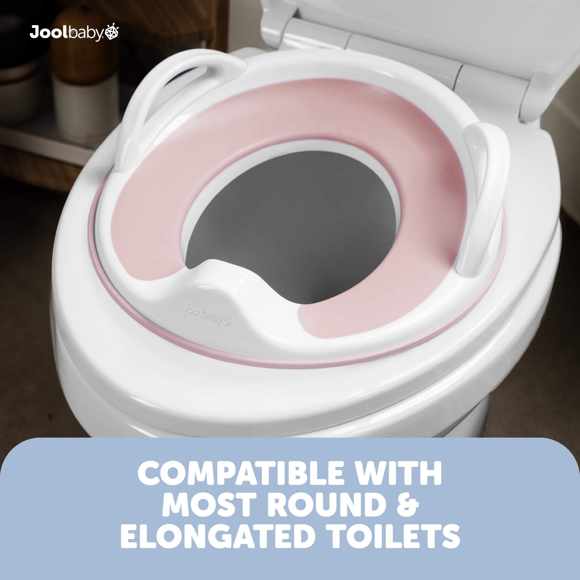 Jool Baby Potty Seat storage hook provides convenient between-use hanging.